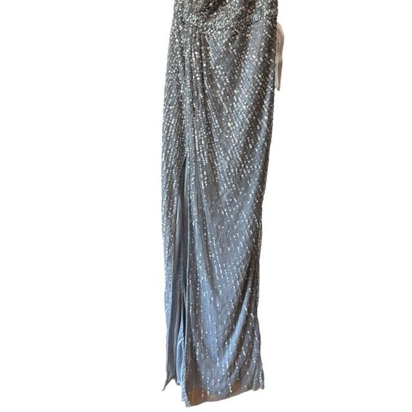 Revolve MAC DUGGAL Embellished One Shoulder Puff Sleeve Sequin Maxi Dress - Picture 4 of 10